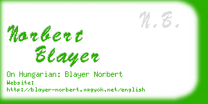 norbert blayer business card